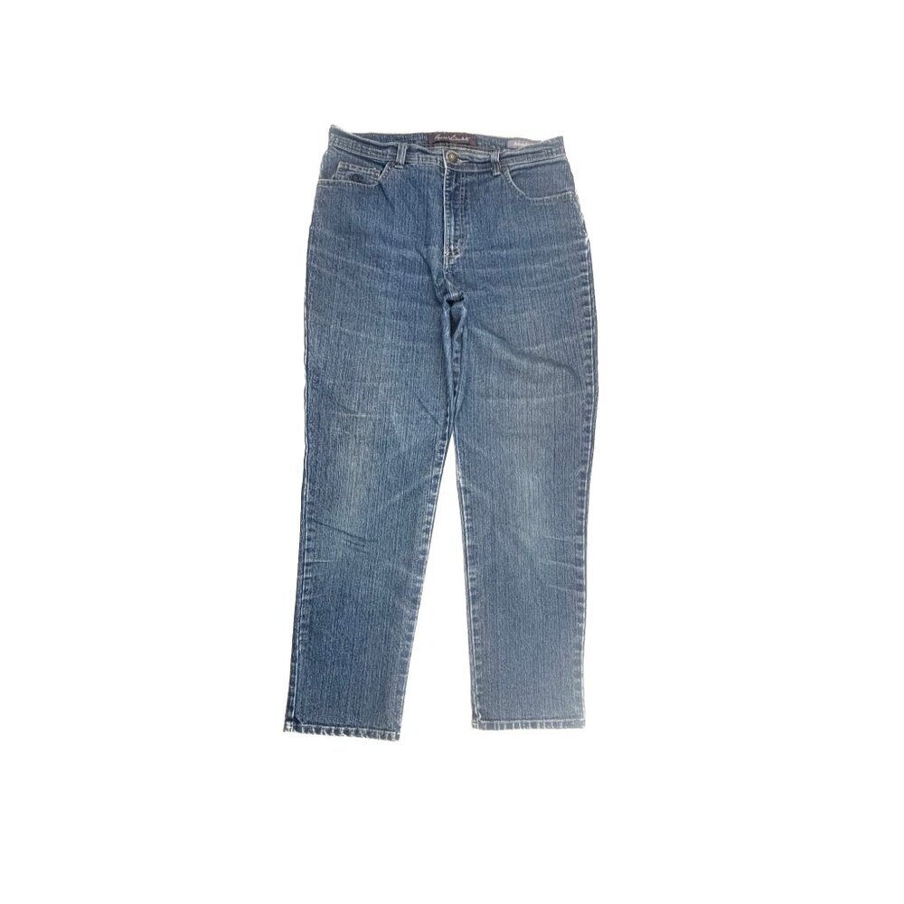 Gloria Vanderbilt Amanda‎ Jeans Women 12 Blue Straight Leg High Rise Dark Wash